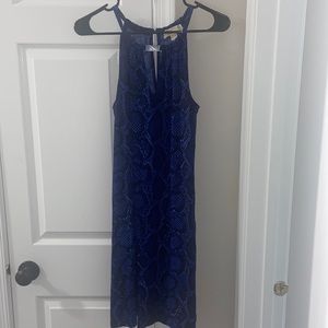 Michael Kors Blue Snake Print Halter Dress